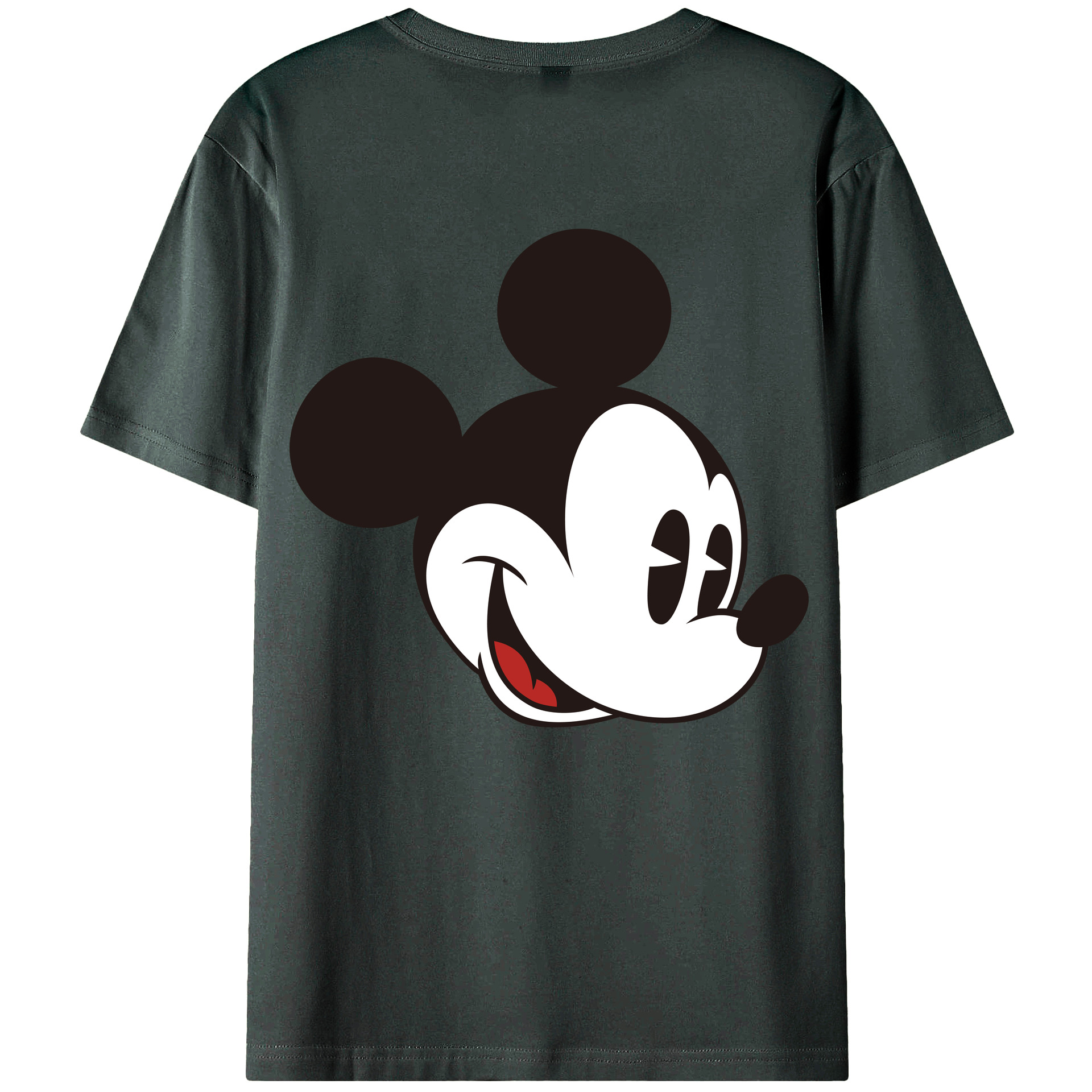 ミッキーマウス Mickey Mouse 綿100％ メンズ半袖Tシャツ（バックプリント） 通気性